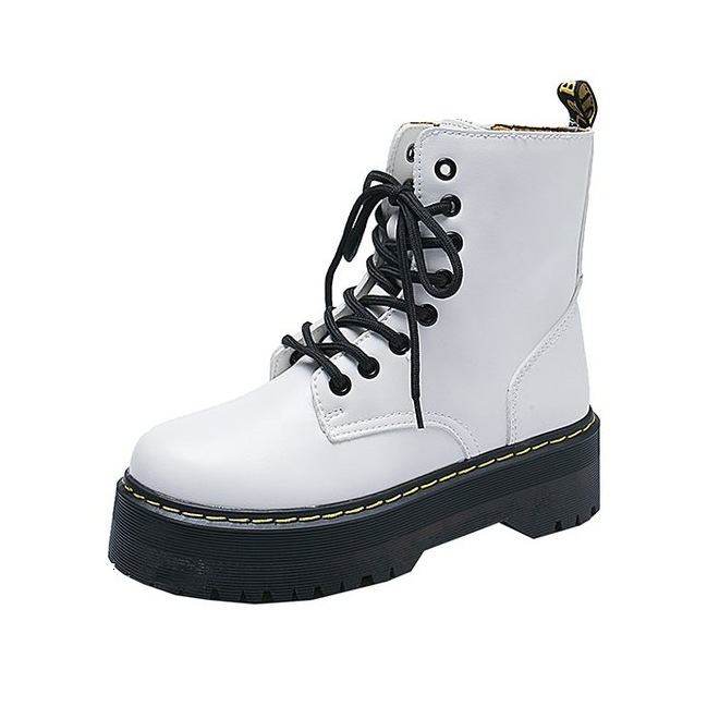 Martin Platform Thick Sole Work Black Motorcycle Ankle Boots Single Boots Shoes