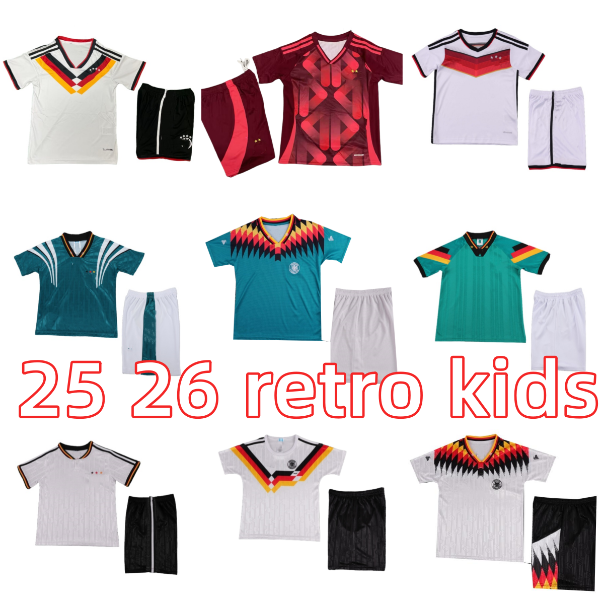 Germany kids football kit Soccer Jerseys 1990 1992 1994 1998 1988 Retro Littbarski BALLACK KLINSMANN Matthias KALKBRENNER 1996 2004 Bierhoff KLOSE shirt