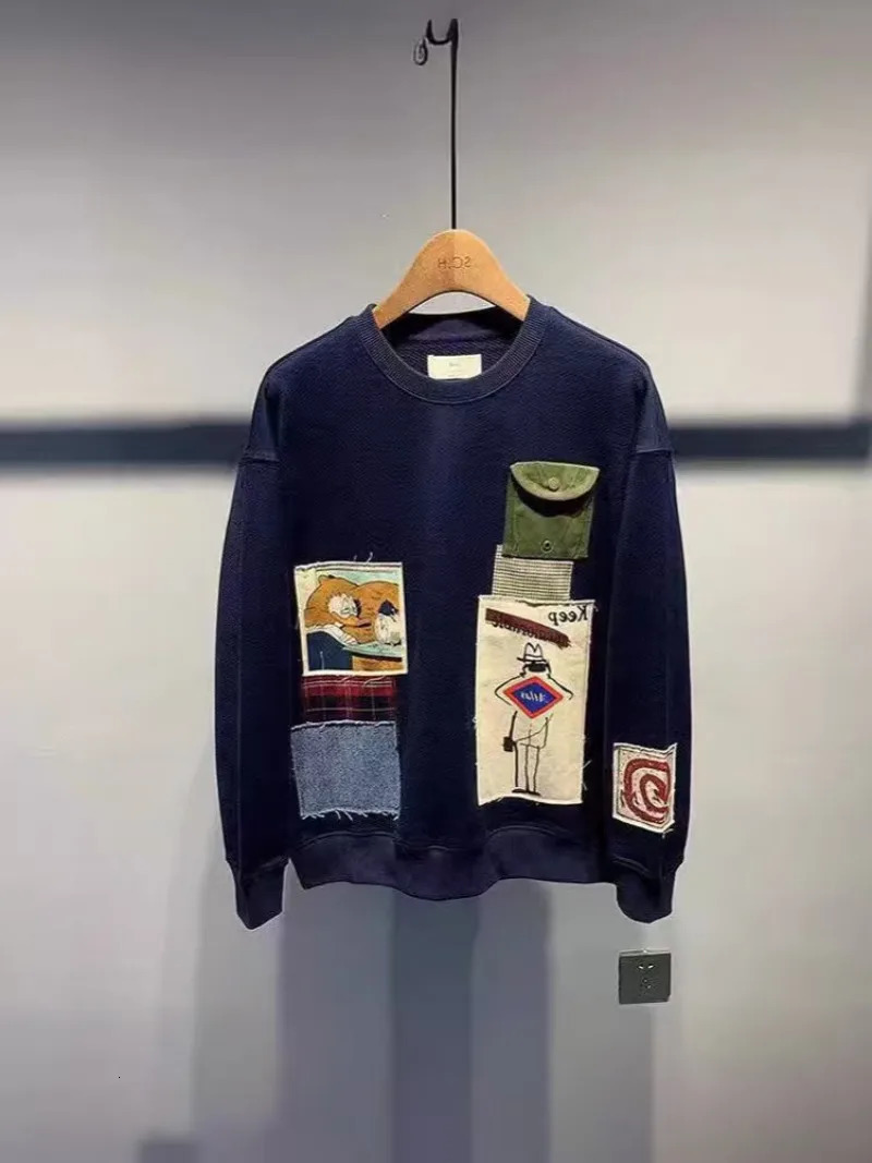 European and American fashion personality splicing jumper Y2K goth Harajuku trend men clothing casual punk loose sweatshirt 250929