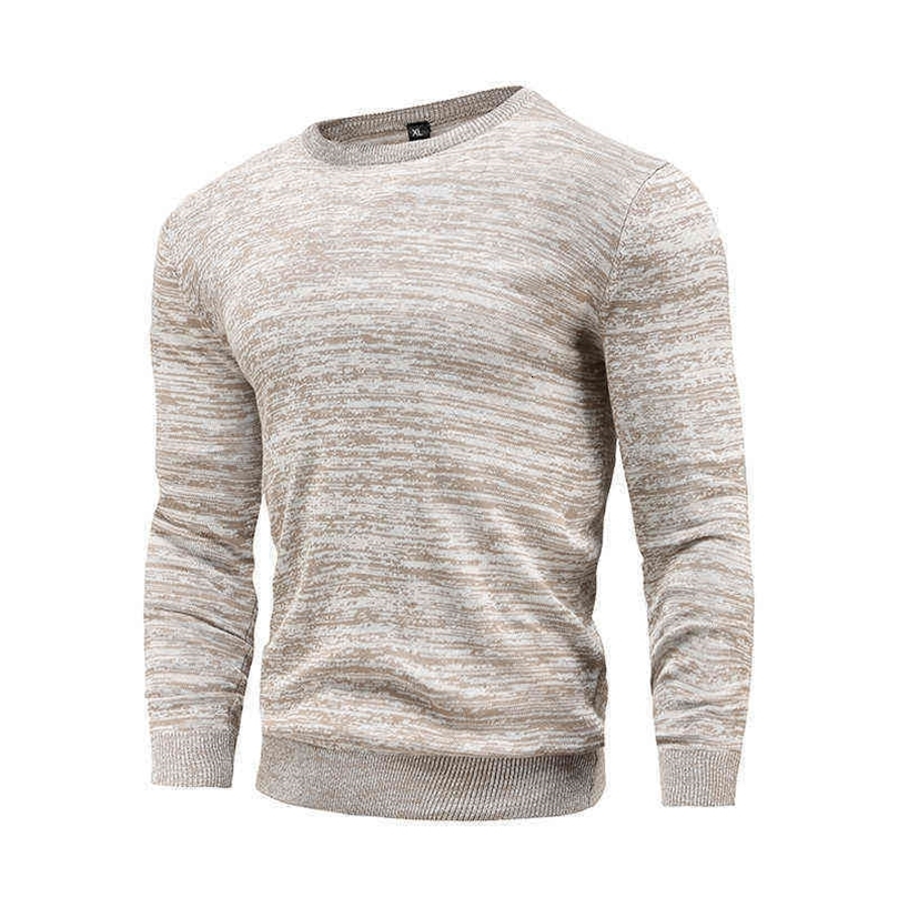 Cotton Pullover O-neck Men's Sweater Fashion Solid Color High Quality Winter Slim Sweaters Men Navy Knitwear 211221wtt