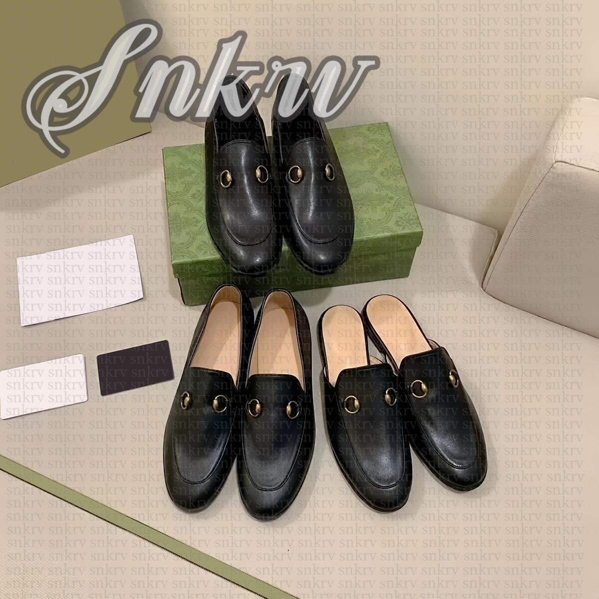 Designer Shoes jordaans loafers women Women Flat Casual Shoe Authentic Cowhide Buckle Lady Leather Trample 100% Large Designer Slippers new Luxury Shoes size 35-42