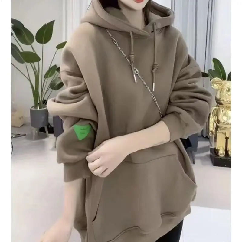 Autumn Winter Fashion Long Sleeve Hoodies Solid Drawstring Sweatshirts Clothing Casual Allmatch Simplicit Chic Tops 241223