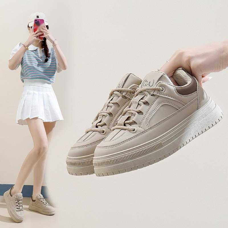 Spring White Shoes New Korean Female Students Thick soled Height Sports Board Shoes Casual Street