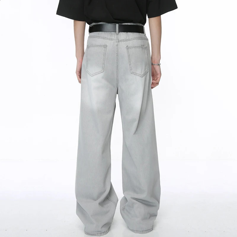 IEFB Straight Male Jeans Vintage Mens Denim Pants Tie-dyed Wide Leg Trousers 2024 Spring Stylish Men Clothing 9C4276 241224