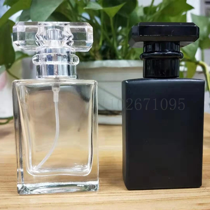 5pcs/10pcs 30ml Travel Pocket Glass Square Spray Bottles Empty Bottles Mist Spray Bottle 50ml Transparent Black Perfume Bottles 241231