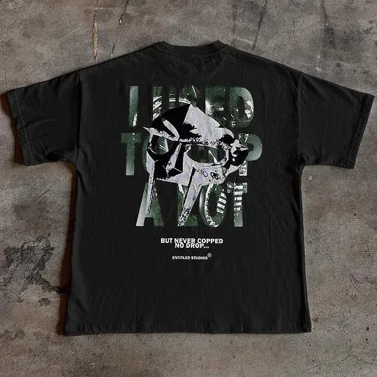 Y2K top mens American Harajuku hip-hop gothic cartoon graphic printing oversized T-shirt cotton short sleeved dress 241230