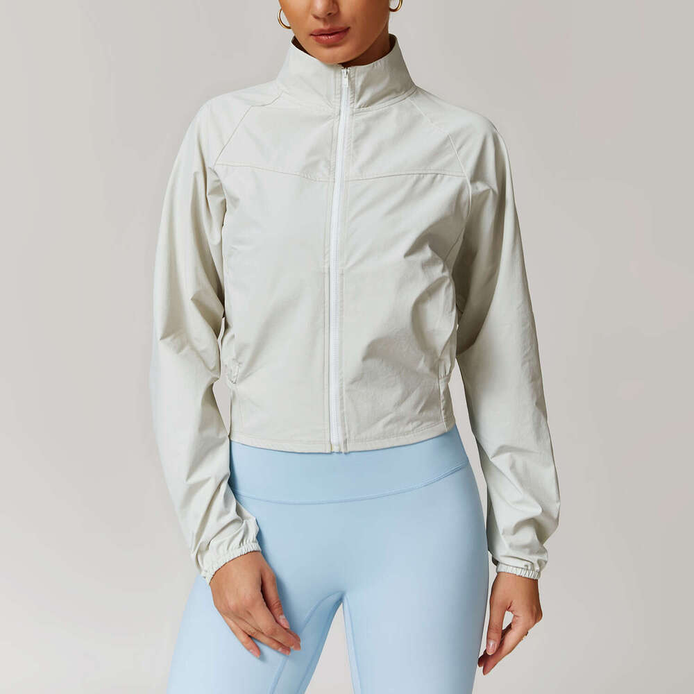 Yoga Clothes High Waist Fitness Leggings Yoga Vest Quick Drying Stand Up Collar Sports Women S Thin Windproof Outdoor Running Fitness Long Sleeved Yog
