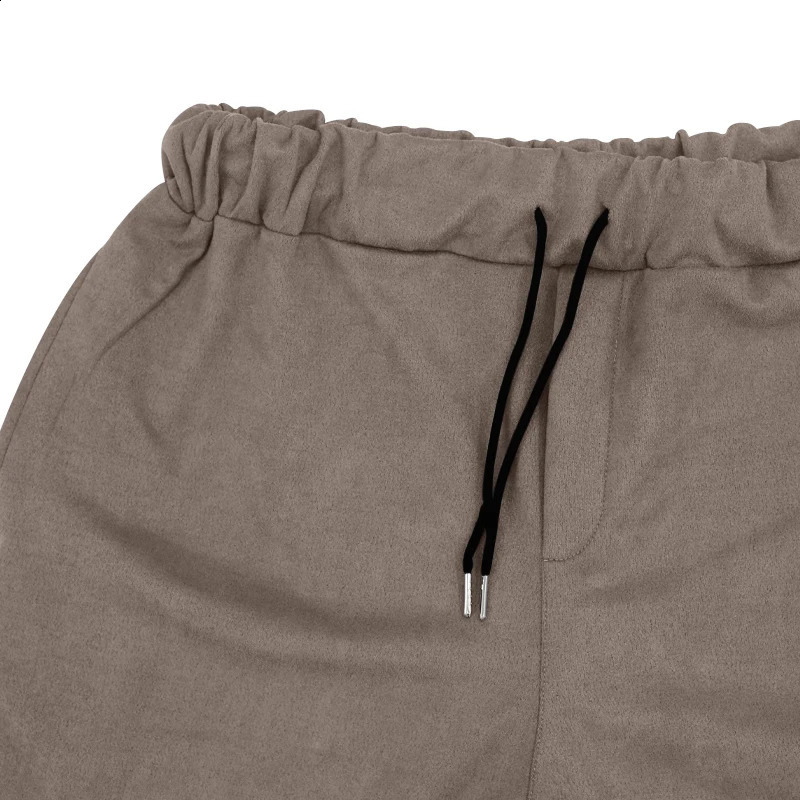 2023 Autumn Fashion Set Foreign Trade Trend Mens Button Suede Casual Jacket Pants 2 Piece 241223