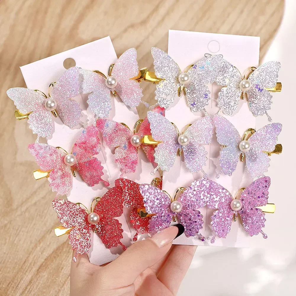 Pcs Colorful Butterfly Hairpins Girl Hair Clips Barrette Sweet Ornament Rainbow Headwear Fashion Accessories 241230z