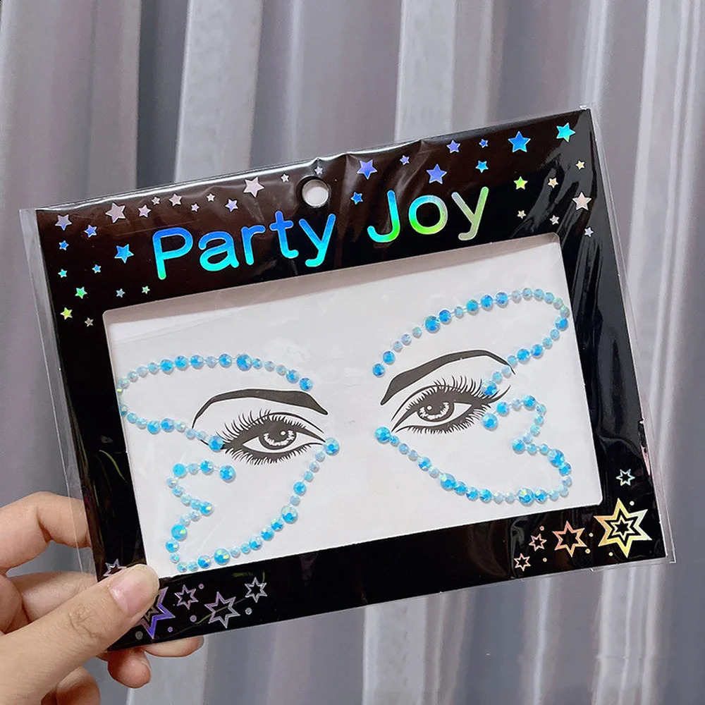 3D Eyes Face Jewels Makeup Temporary Tattoo Self Adhesive Beauty Stickers Festival Body Art Decor Nail Diamond 241230
