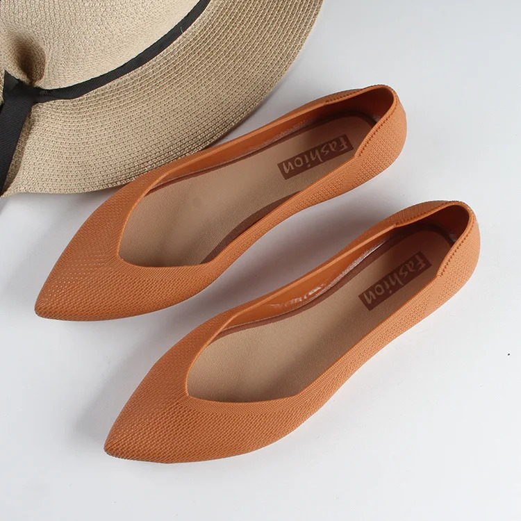 2023 women Fashion Slip on Mesh Loafers Ballet Casual Flat Women Soft Bottom Moccasin Pointed Toe Boat Shoes Chaussure 241225