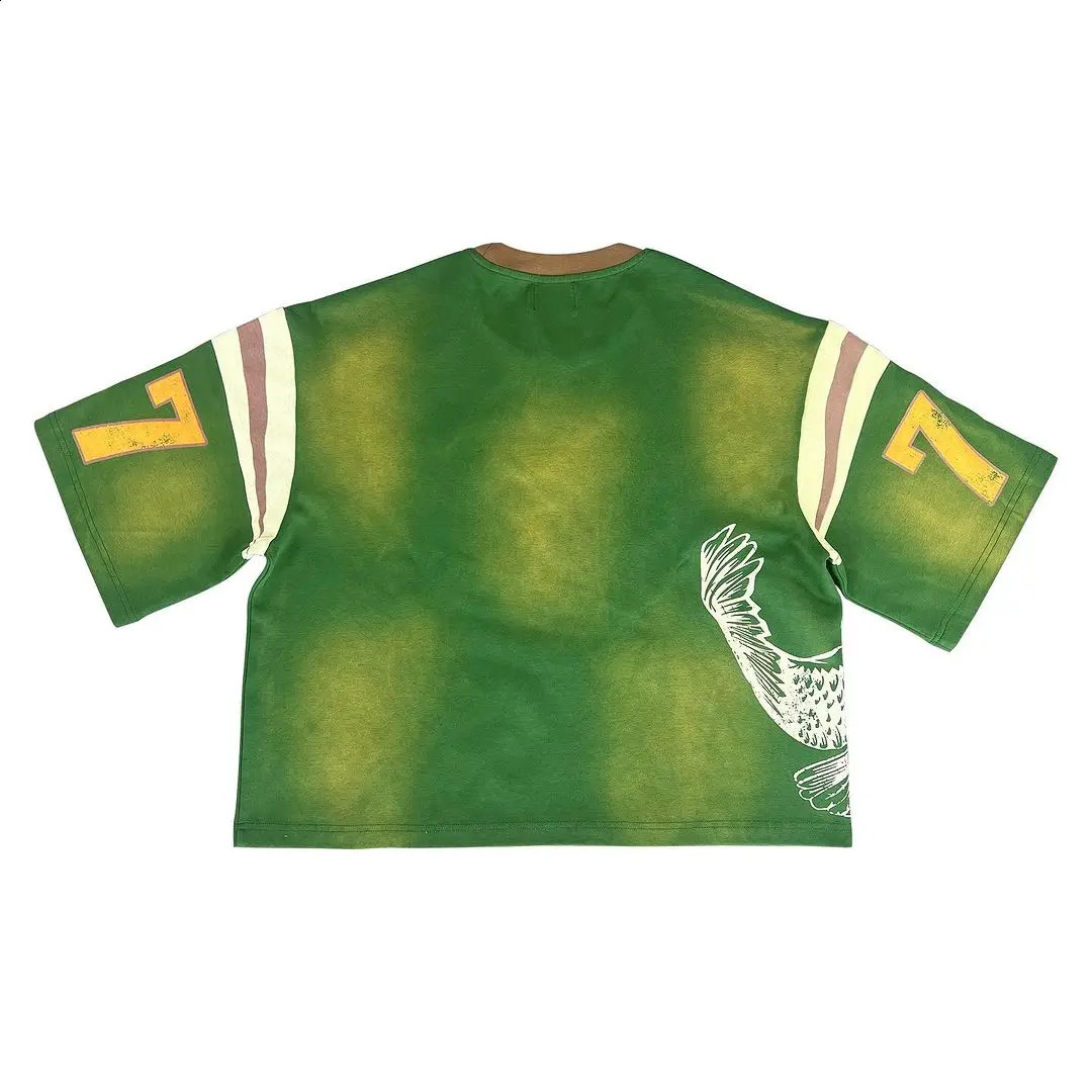 Retro aesthetic Gothic fashion American summer casual hip-hop patchwork T-shirt for men Y2K retro sports high street top 241231