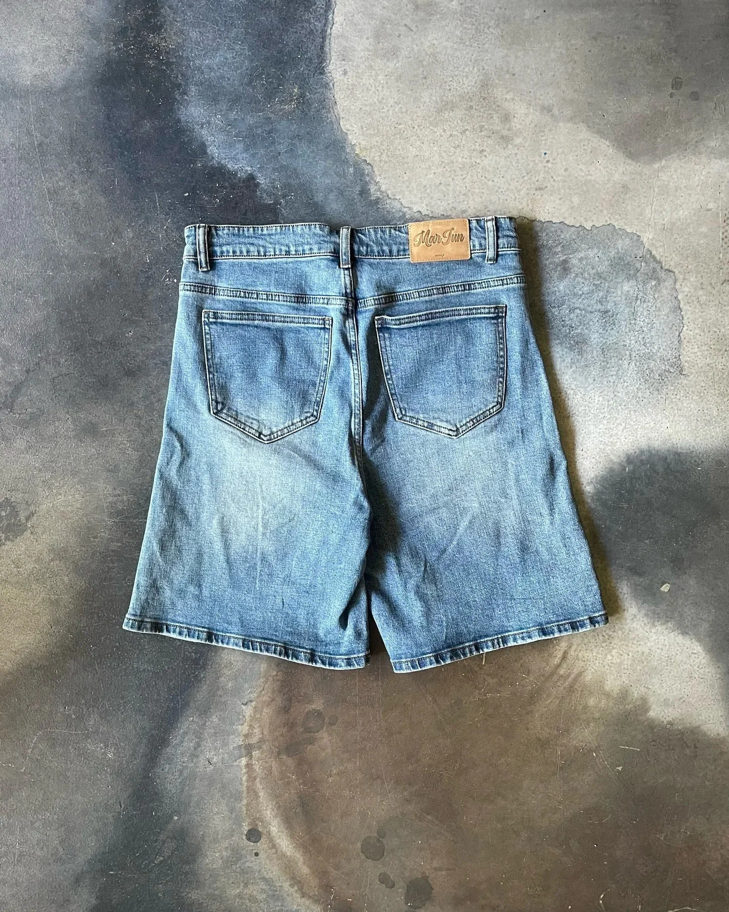 Classics MAR-JUN Jorts Y2K Retro Blue Baggy Denim Gym Shorts Harajuku Hip Hop Graphic Print Gothic Shorts Sweatpants Men Women 241231