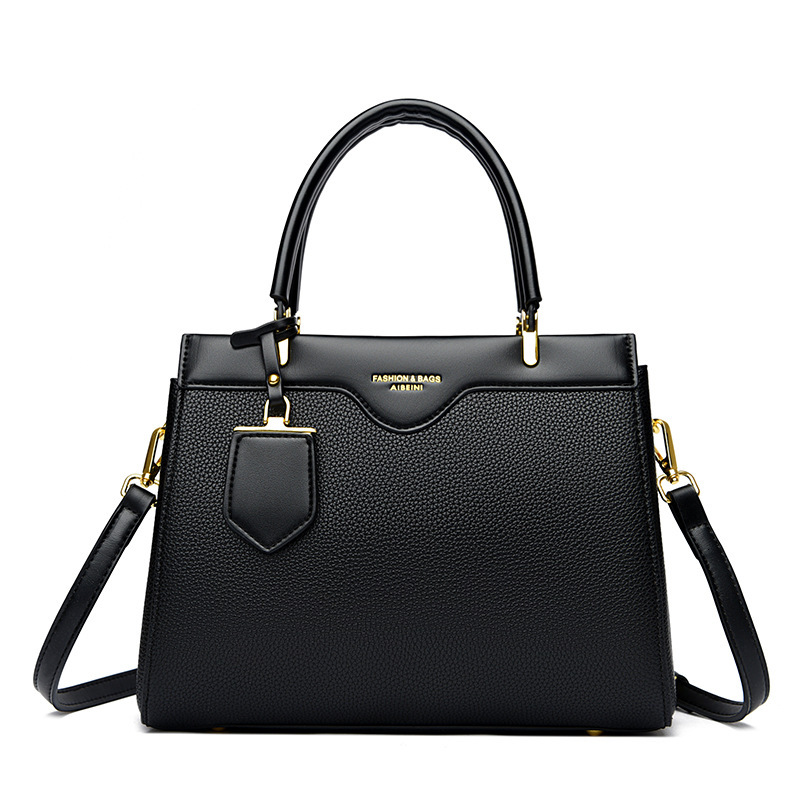 Advanced fashion genuine leather new women's crossbody bag, large capacity single shoulder handbag, versatile middle-aged mother bag