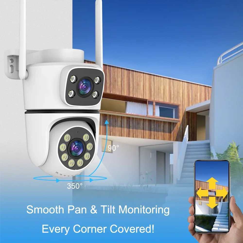 10MP Dual Lens Tuya Wifi Camera PTZ Outdoor Dual Sn 10X Digital Zo Human Detection Wireless Security Camera Surveillance Z241231