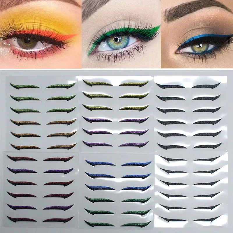 Glitter Double Eyelid set Line Stickers Eyeliner Sticker Reusable Eyes Makeup Selfadhesive Beauty Accessories 241230