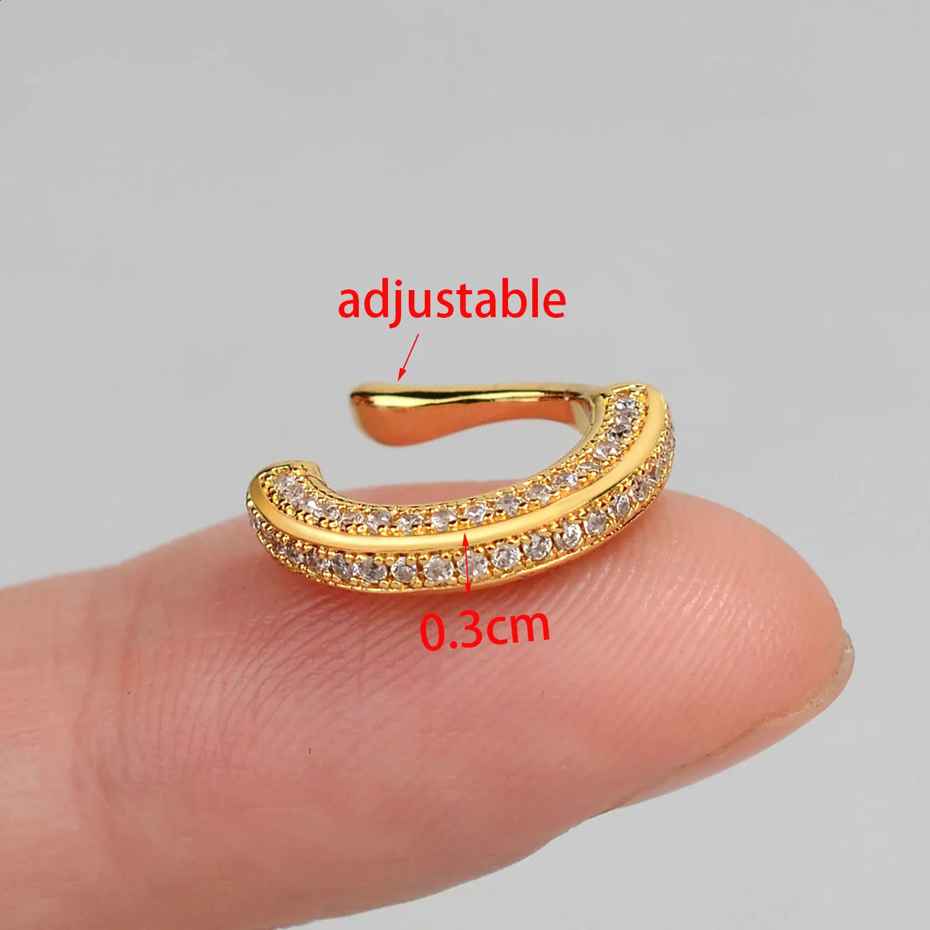 1PC Delicate Zircon Clip on Earrings Female Heart Ear Cuff No Piercings Cartilage for Women 2025 Fashion Jewelry 241225