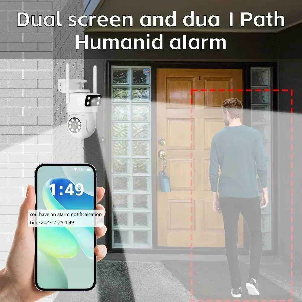 8MP Dual Lens WIFI Camera PTZ 4K Fl HD Dual Sn Ai Human Auto Tracking Outdoor 4MP Security Video Surveillance Tuya Camera Z241231