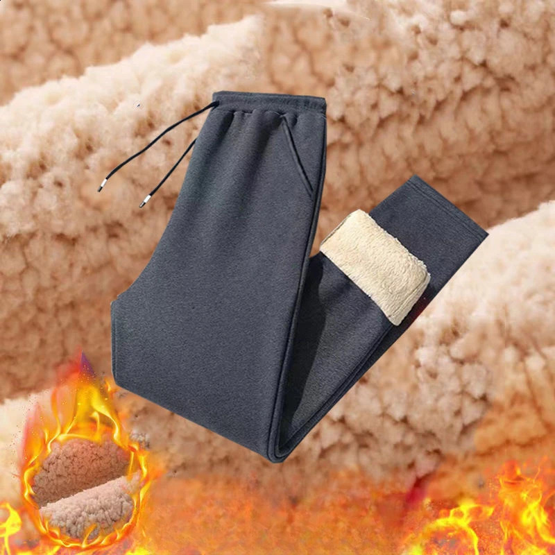 Autumn and Winter Models of Padded Thickened Top Pants Suit Mens Lambs Wool Leisure Loose Sportswear 241223