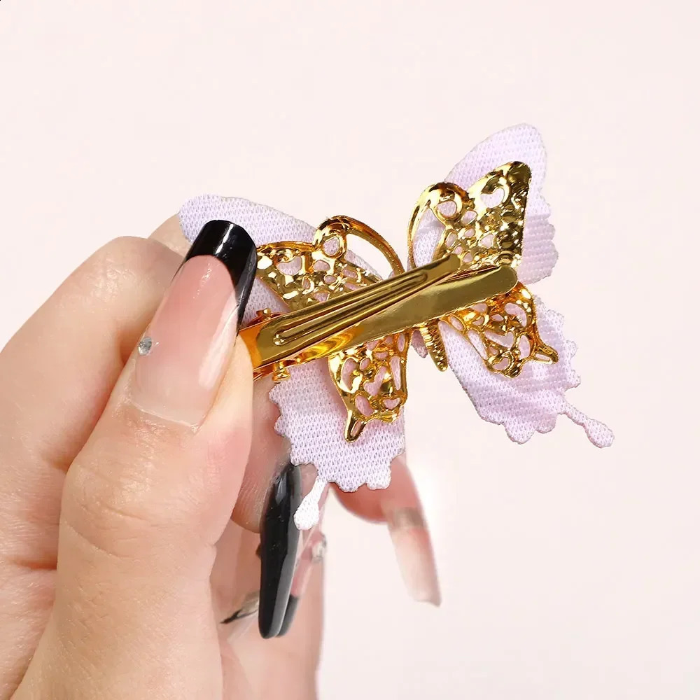 Pcs Colorful Butterfly Hairpins Girl Hair Clips Barrette Sweet Ornament Rainbow Headwear Fashion Accessories 241230z