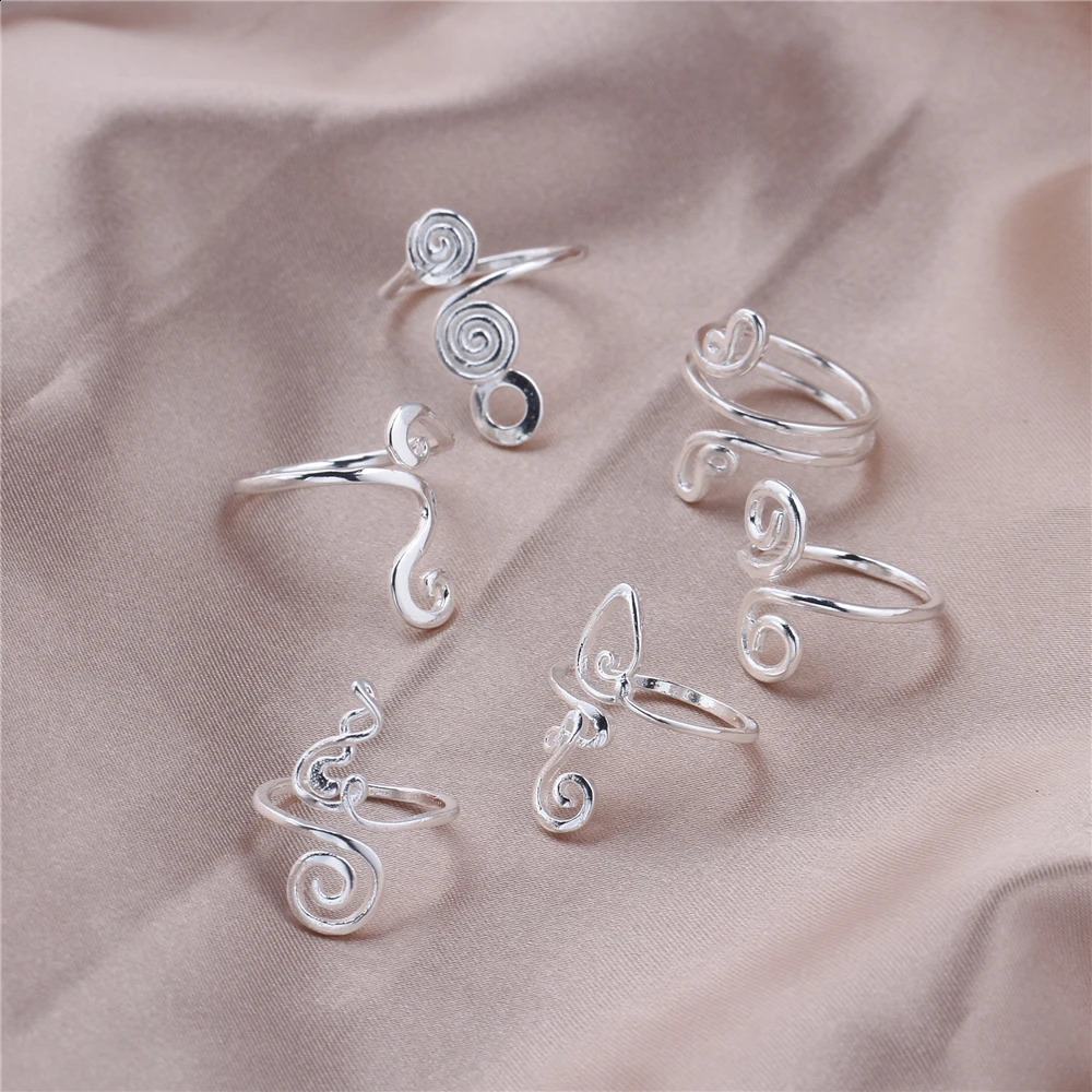 Adjustable Toe Rings for Womens Beautiful Stylish Silver Color Boho Trop small size ringical Open Foot Handmade Jewelry 241225