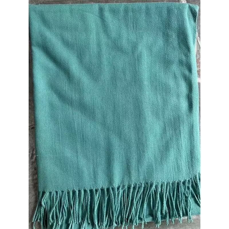 T043 cashmere solid color scarf female autumn and winter thick travel warm tassel foreign trade shawl