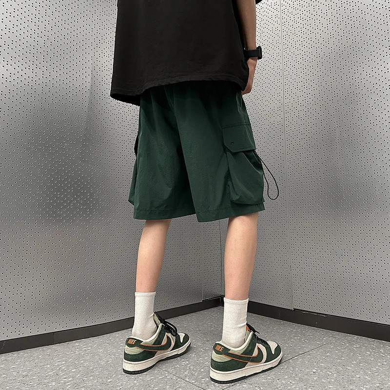 2025 Japanese retro luggage mens cargo shorts with multiple pocket drawers y2k shorts casual streetwear Bermuda mens 241231