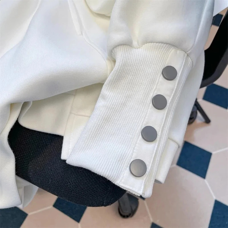 Trendy Boyfriend Spring Autumn 2024 Splicing Pullovers ONeck Letter Fashion Solid Color Loose Casual Long Sleeve Hoodies 241223