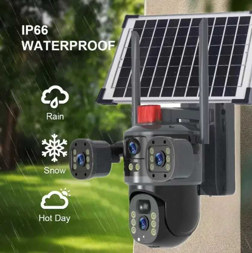 Optical Zo Wireless IP cctv security camera wifi Color Night Vision Network camera 4Lens 3 Sns 12MP 6K V380PRO 4G Z241231