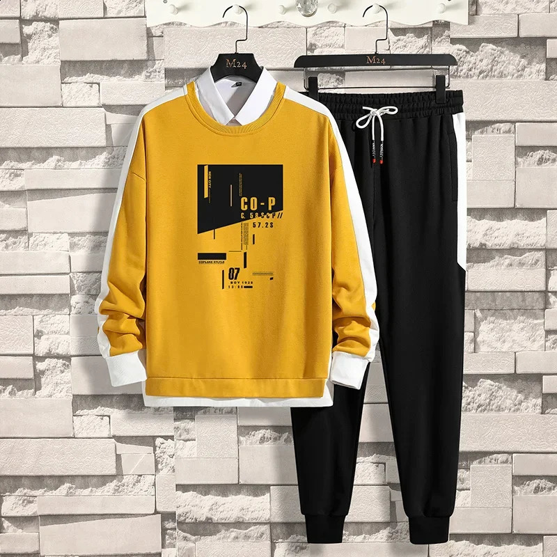 Spring and summer mens set fashion printed sportswear and sports pants two-piece set mens casual sportswear set hip-hop style sportswear 241231