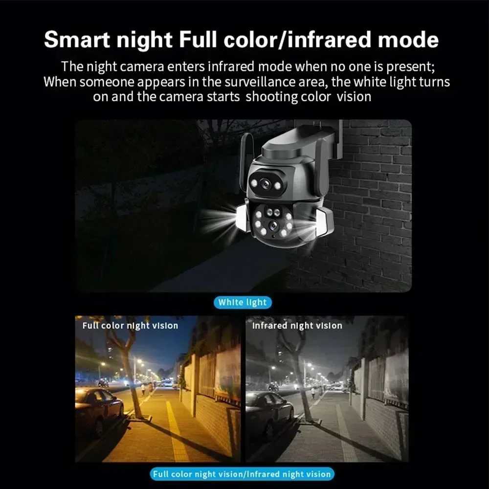 4K 8MP WIFI Camera TUYA APP Dual Sn Cam Binocar AI Body Autatic Tracking CCTV Security Intelligent IP66 Monitoring Z241231
