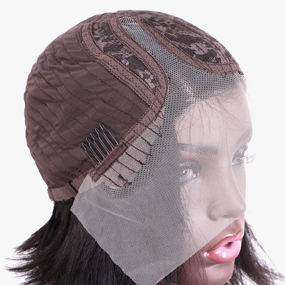 Lace front wig cover T-shaped single show true short hair wig T-shaped front lace side wave cover Lace wave wig HD high breathable lace hair cover