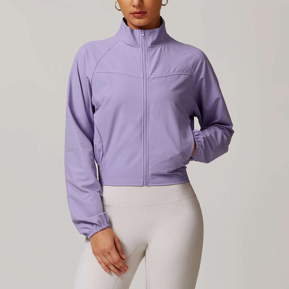 Yoga Clothes High Waist Fitness Leggings Yoga Vest Quick Drying Stand Up Collar Sports Women S Thin Windproof Outdoor Running Fitness Long Sleeved Yog