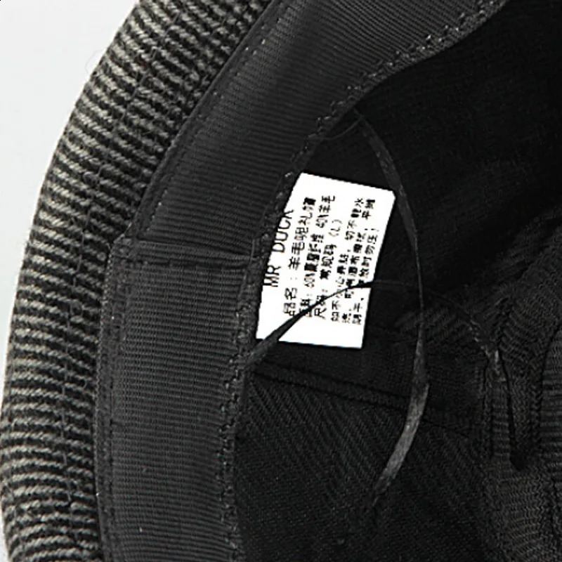 FS Vintage Black Wool Felt Wide Brim Fedora Hats For Men Striped Gangster Trilby Hat Autumn Winter Panama Jazz Cap Chapeau Homme 241231