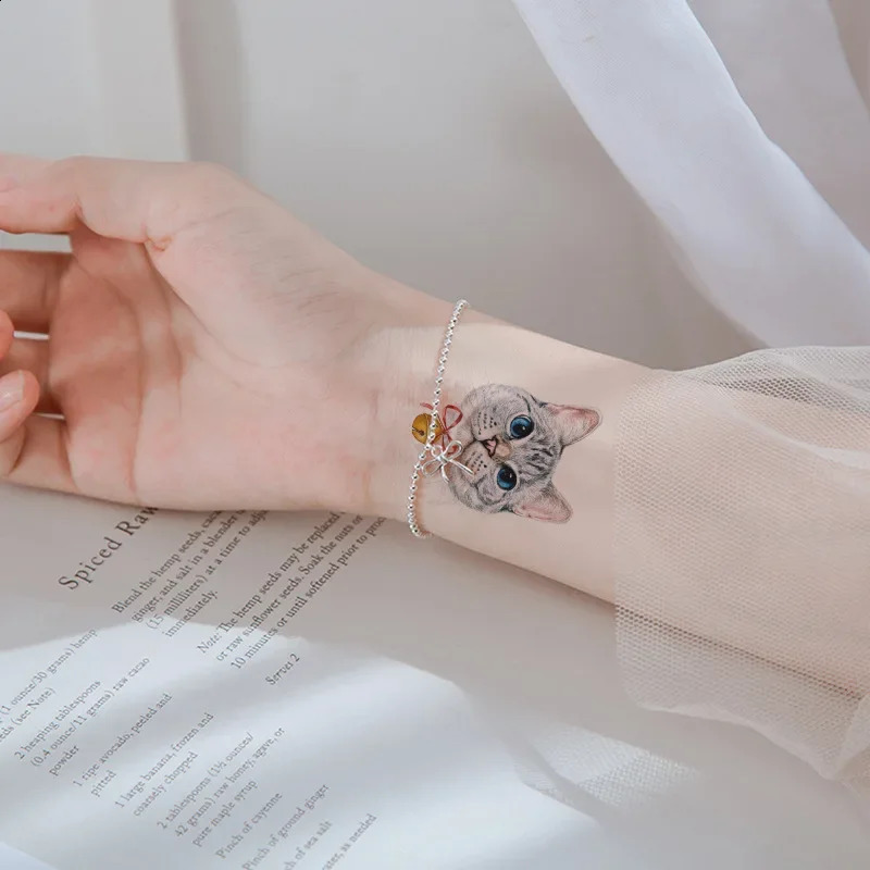 20 PCSSET Cartoon Tattoos Children Party Makeup Flower Cat Dog Unicorn Butterfly Temporary Body Art Disposable Stickers 241230