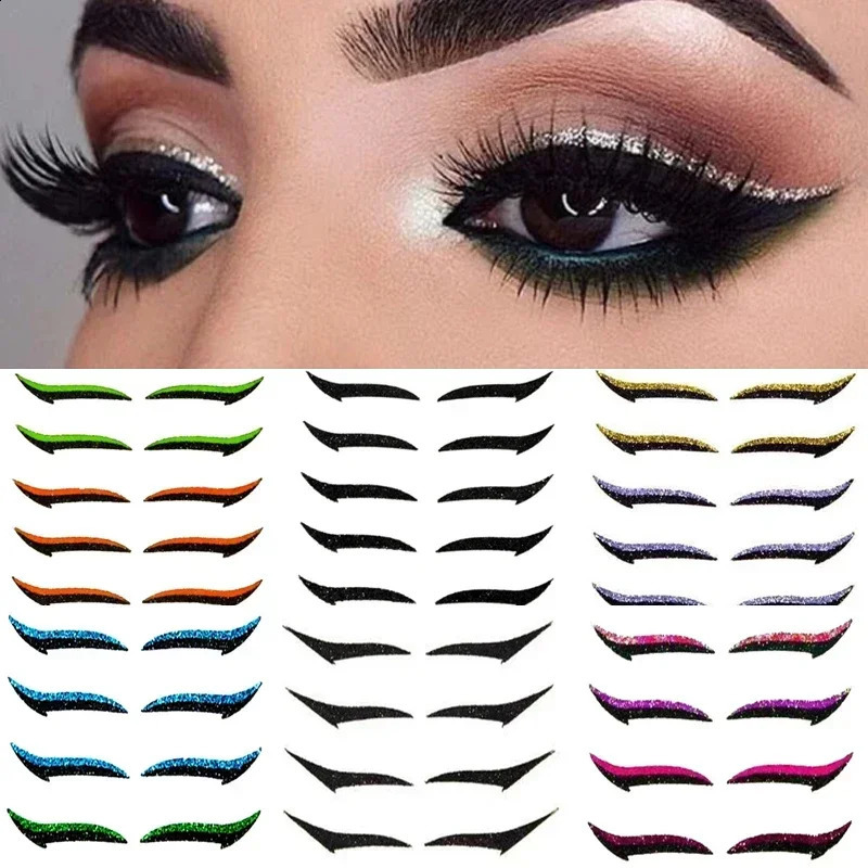 Glitter Double Eyelid set Line Stickers Eyeliner Sticker Reusable Eyes Makeup Selfadhesive Beauty Accessories 241230