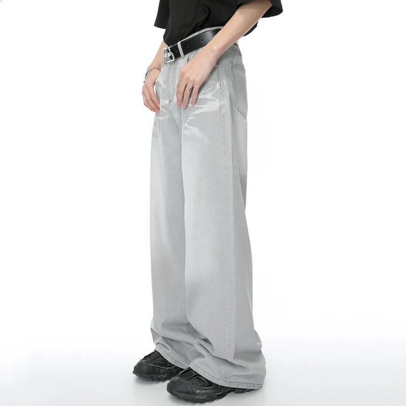 IEFB Straight Male Jeans Vintage Mens Denim Pants Tie-dyed Wide Leg Trousers 2024 Spring Stylish Men Clothing 9C4276 241224