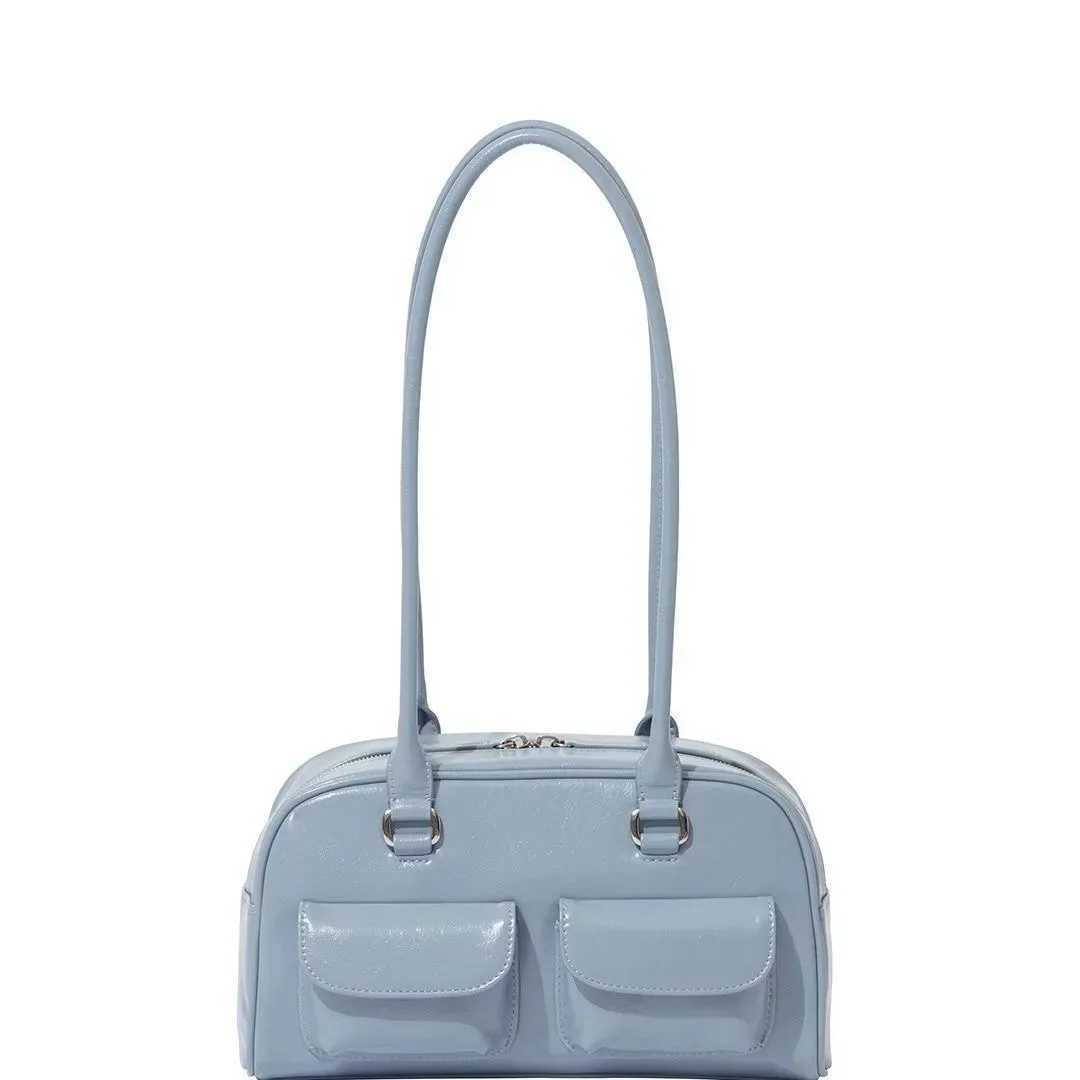 Korean Xu Yunzhen Sany Style Oil Bowling Bag Oll Bost Handbag Underarm Bag for Wen Y241231