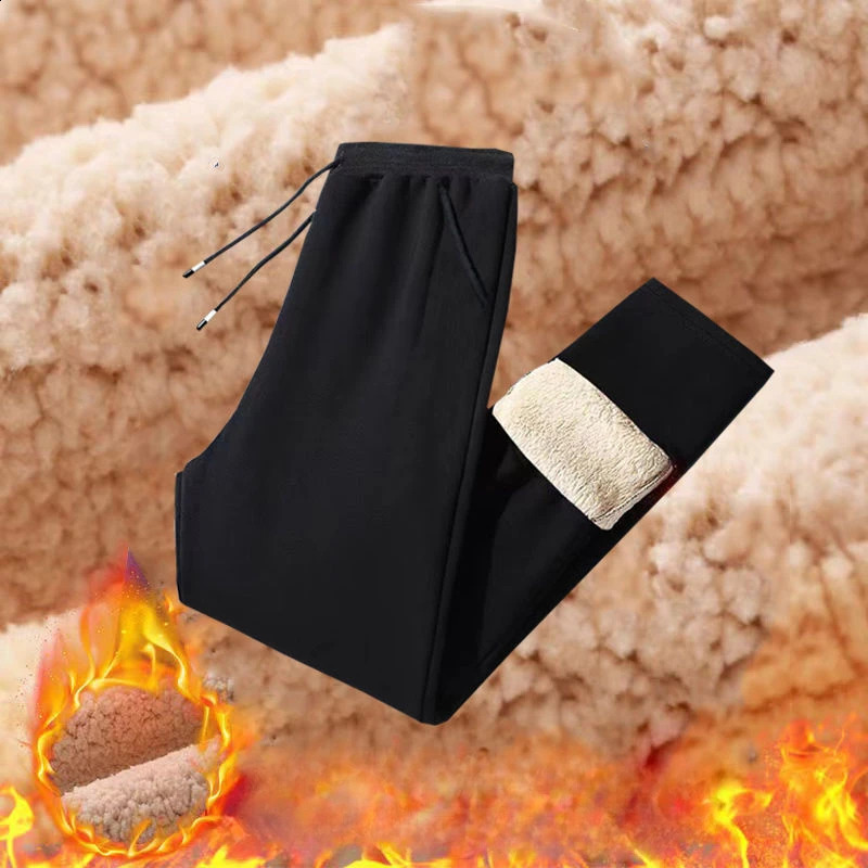 Autumn and Winter Models of Padded Thickened Top Pants Suit Mens Lambs Wool Leisure Loose Sportswear 241223