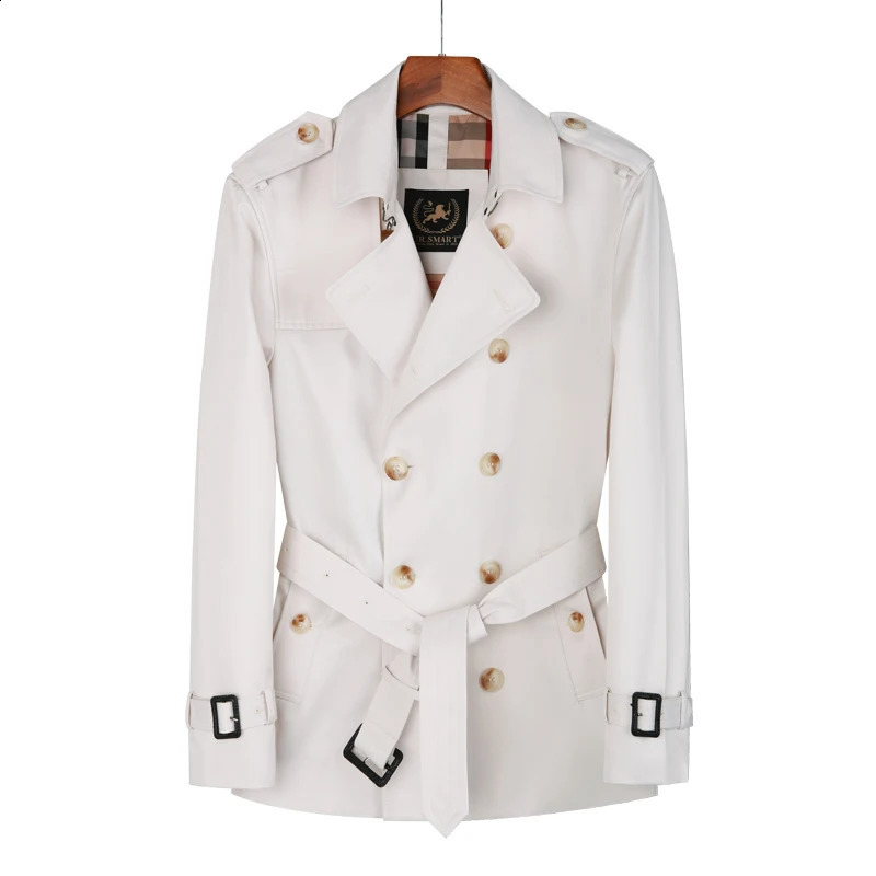 2024windbreaker mens Short length double breasted Beige British handsome trend thickened detachable down liner trench coat men 241225