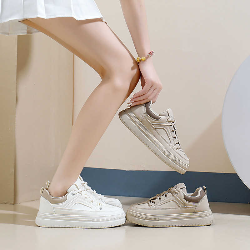 Spring White Shoes New Korean Female Students Thick soled Height Sports Board Shoes Casual Street