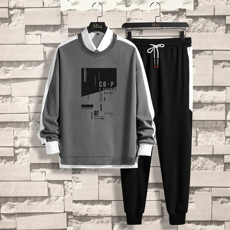 Spring and summer mens set fashion printed sportswear and sports pants two-piece set mens casual sportswear set hip-hop style sportswear 241231