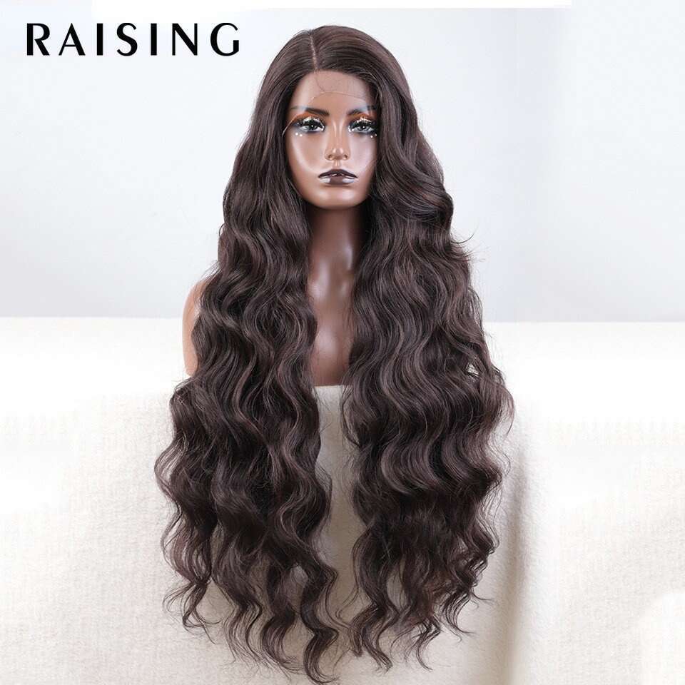Lace Front Wig Cover T Shape Hand Woven Wig Rebecca Long Curly Hair Synthetic Headband, T-Shaped Lace