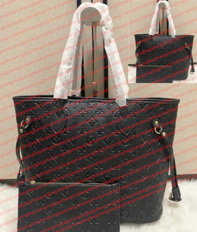 Designer bag tote bag cross body Womens bag monog Steamer Handbags shopping Bags 2pcs/set M45686 Leopard black emboss composite bag
