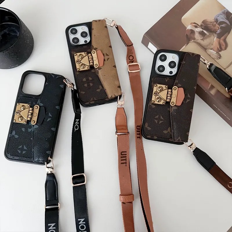Crossbody iPhone Case for iPhone 16 15 14 13 Pro Max Leather Luxury Designer Metis Wallet Phone Case 15 14 Plus for Women Men strap lanyard Walle