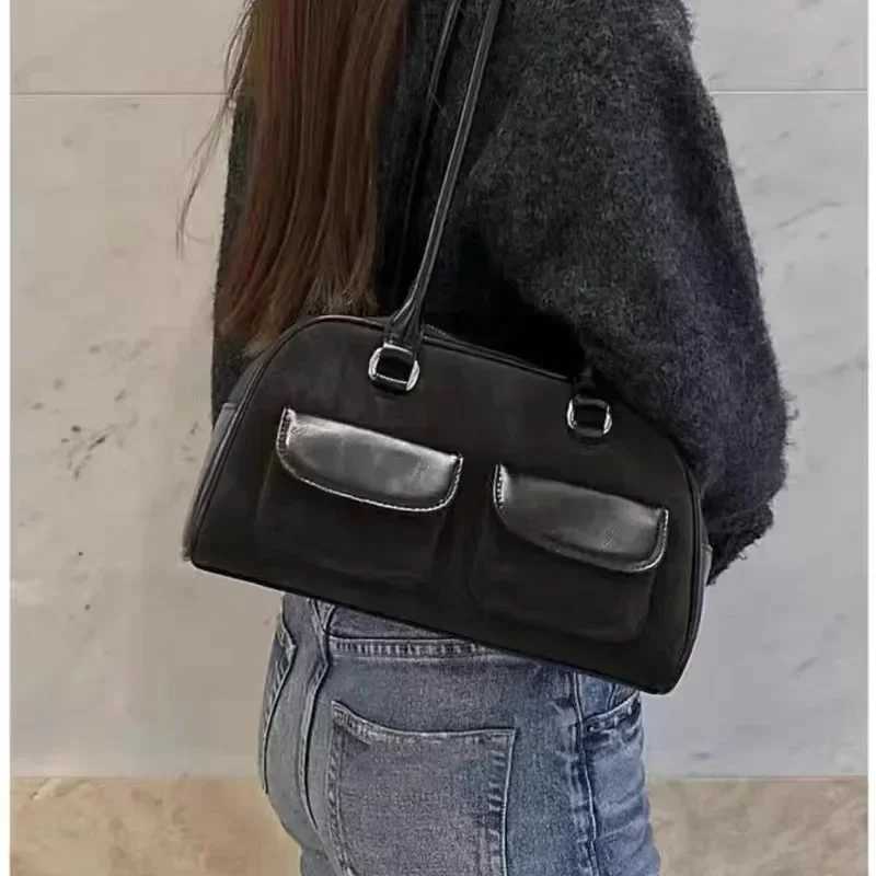 Korean Xu Yunzhen Sany Style Oil Bowling Bag Oll Bost Handbag Underarm Bag for Wen Y241231