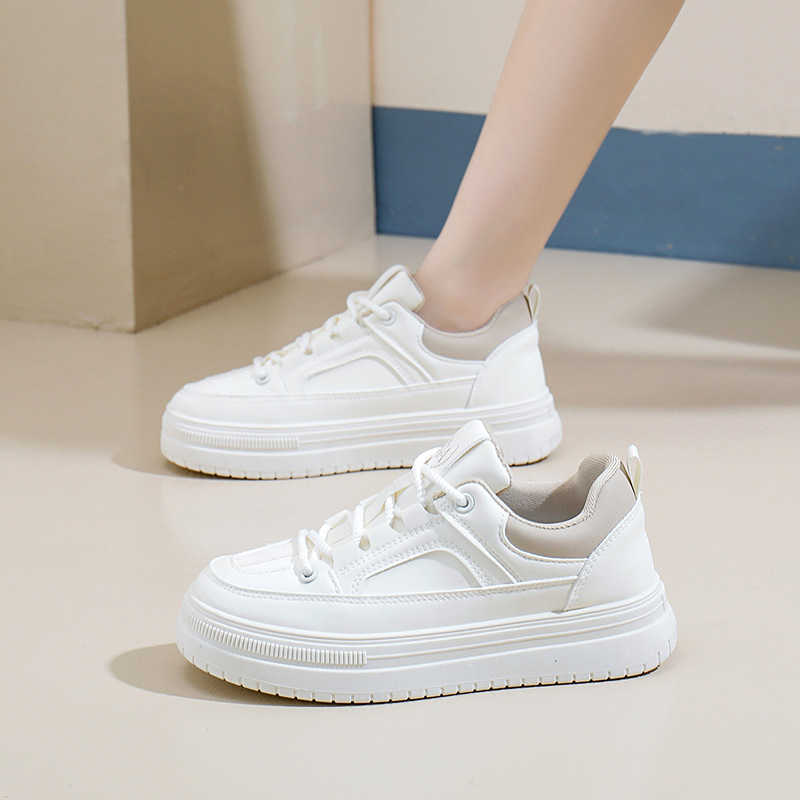 Spring White Shoes New Korean Female Students Thick soled Height Sports Board Shoes Casual Street