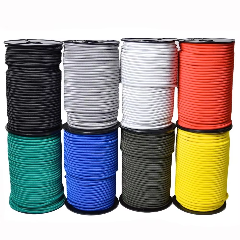 High Strength 3mm 4mm 5mm black elastic bungee cord rope bungee shock cord