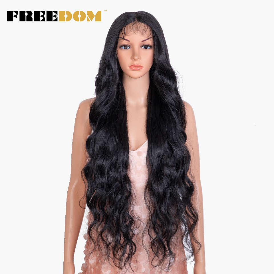 FREEDOM Synthetic Front For Black Women Super Long Body Wavy Lace Brown Ombre Pink Wig Cosplay Wigs Heat Resistant