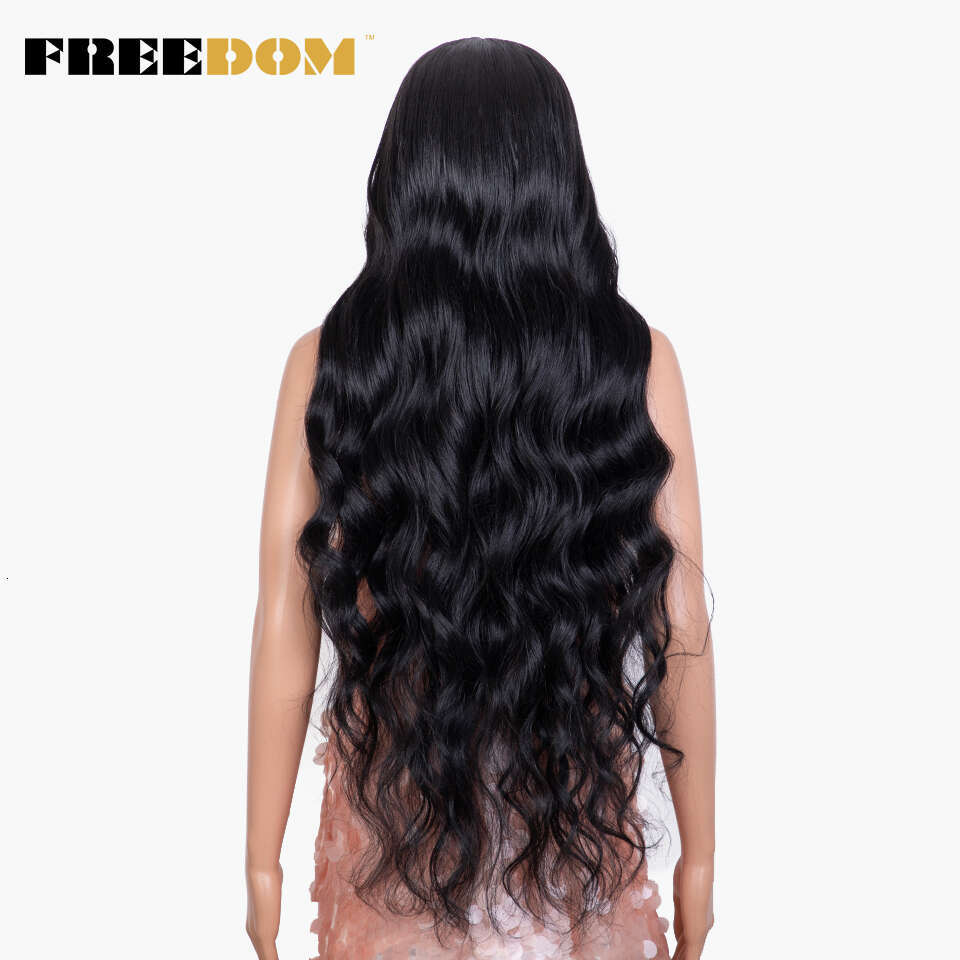 FREEDOM Synthetic Front For Black Women Super Long Body Wavy Lace Brown Ombre Pink Wig Cosplay Wigs Heat Resistant